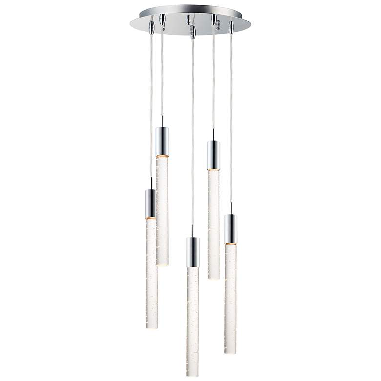 Image 1 ET2 Big Fizz 13" Wide Chrome 5-Light LED Multi Light Pendant