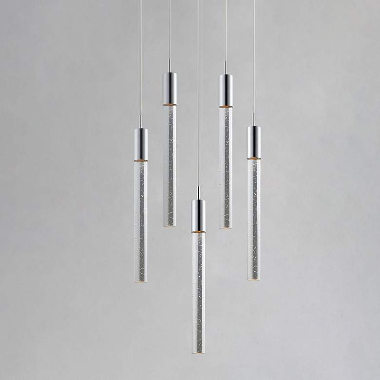 Image 4 ET2 Big Fizz 13" Wide Chrome 5-Light LED Multi Light Pendant more views