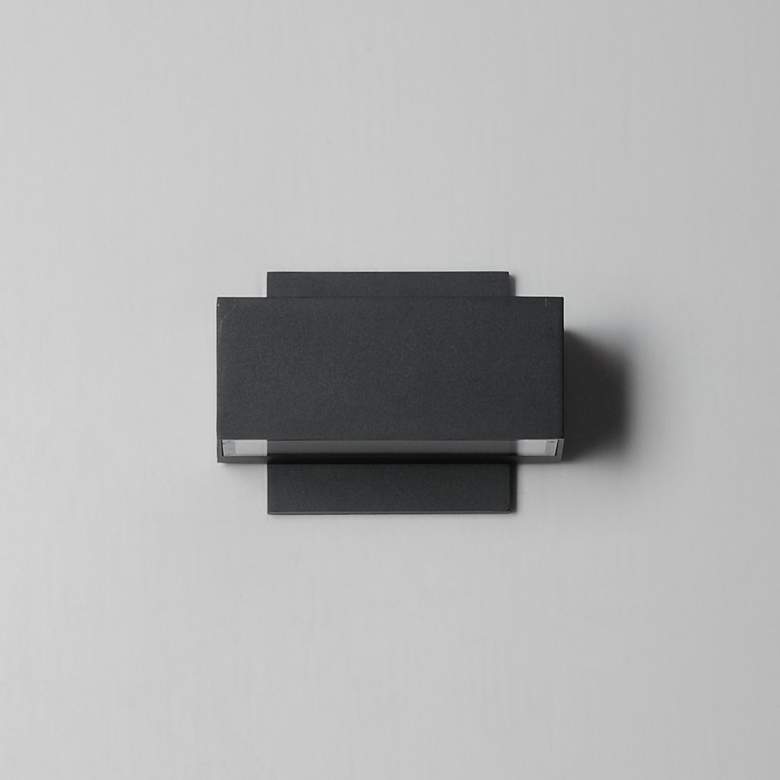 Image 3 ET2 Blok 6 3/4" Wide Black LED Outdoor Wall Sconce more views