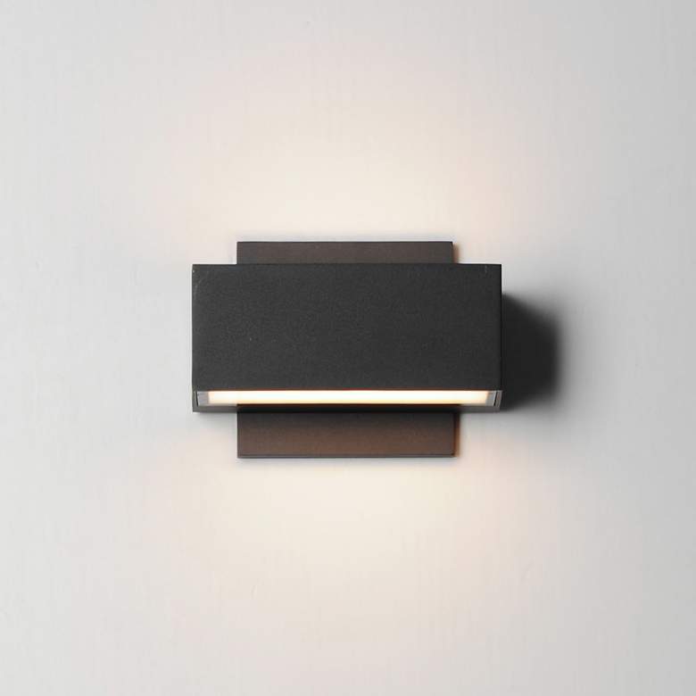 Image 4 ET2 Blok 6 3/4" Wide Black LED Outdoor Wall Sconce more views