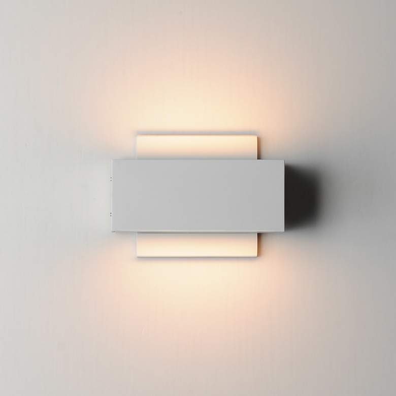 Image 4 ET2 Blok 6 3/4" Wide White LED Outdoor Wall Sconce more views