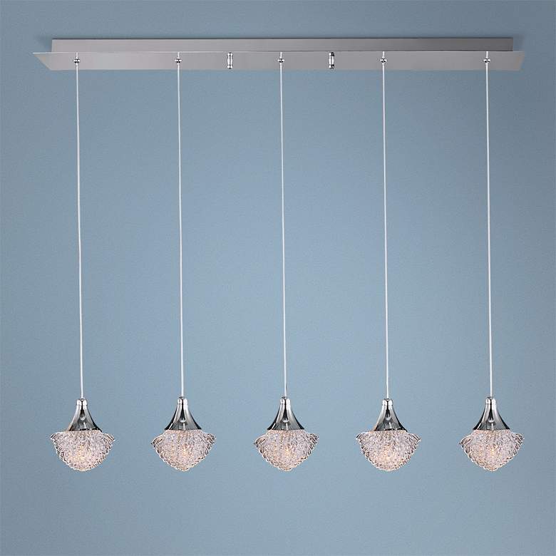 Image 1 ET2 Blossom 33 3/4" Wide 5-Light Clear Crystal Pendant Light
