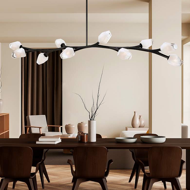 Image 1 ET2 Blossom 70 1/2" Wide Black 10-Light LED Linear Pendant