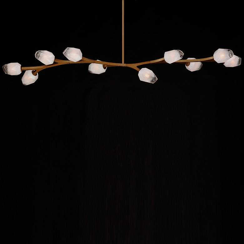 Image 4 ET2 Blossom 70 1/2"W Natural Aged Brass LED Linear Pendant more views