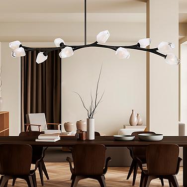 ET2 Blossom 70 1/2" Wide Black 10-Light LED Linear Pendant