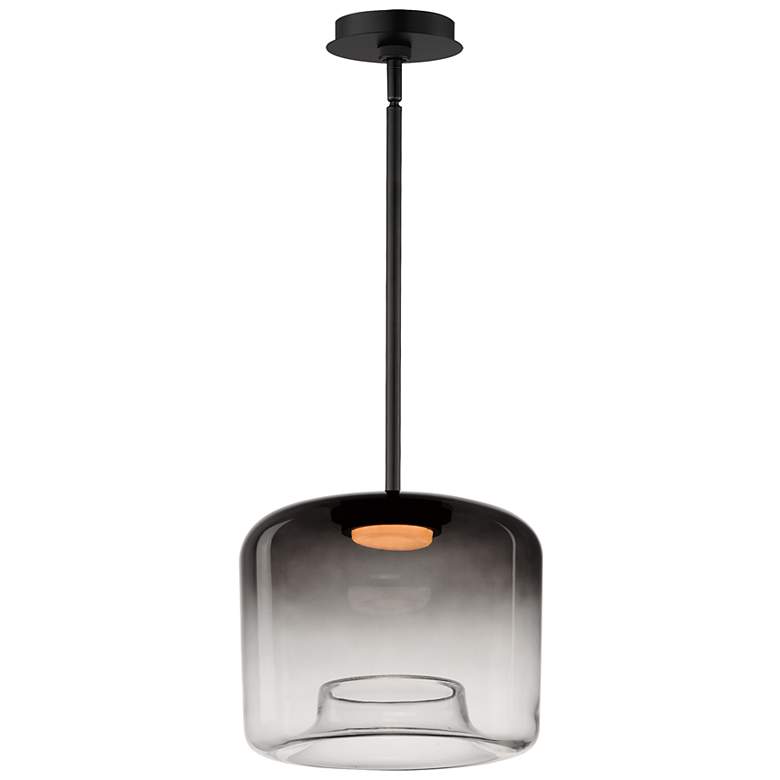Image 1 ET2 Bombona 12" Wide Black LED Cylindrical Mini Pendant