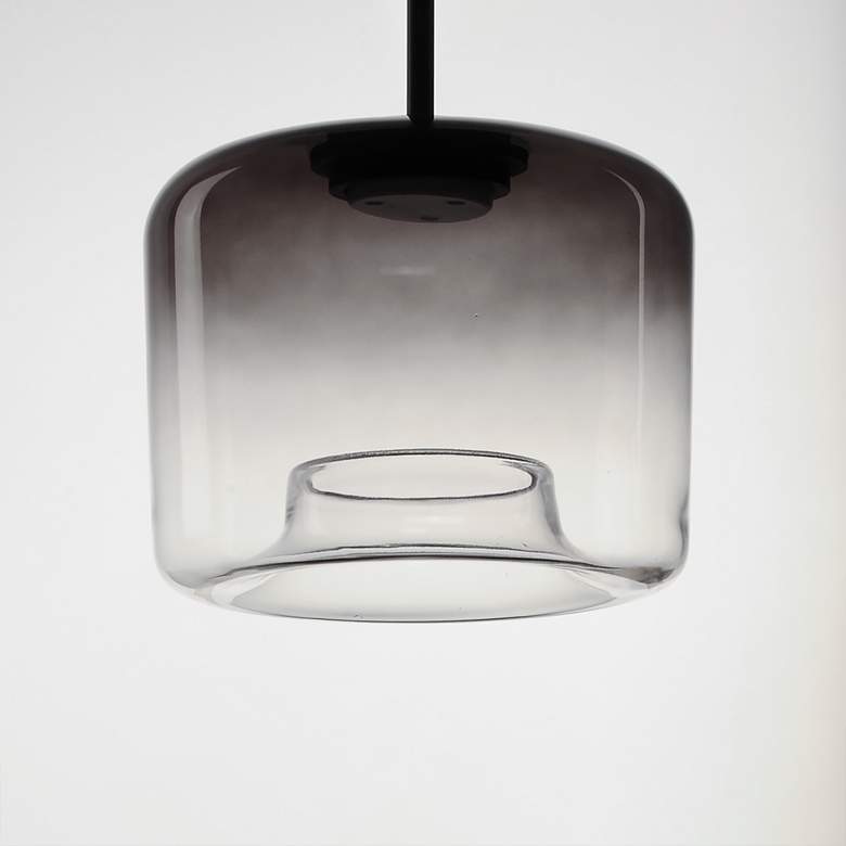 Image 2 ET2 Bombona 12" Wide Black LED Cylindrical Mini Pendant more views