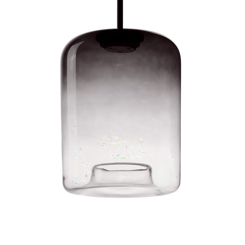 Image 2 ET2 Bombona 12" Wide Black LED Mini Pendant with Smoke Glass more views