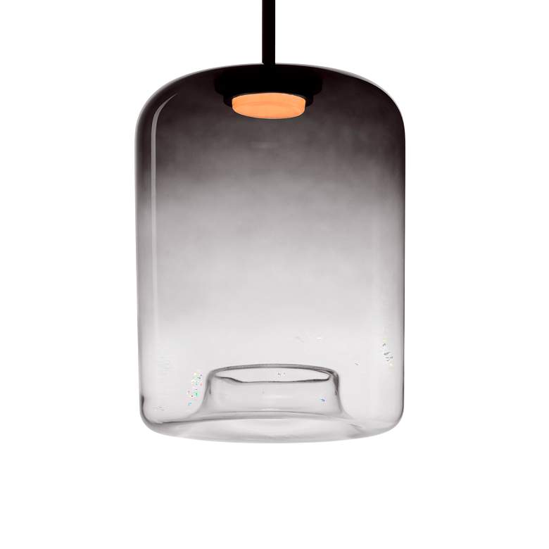 Image 3 ET2 Bombona 12" Wide Black LED Mini Pendant with Smoke Glass more views