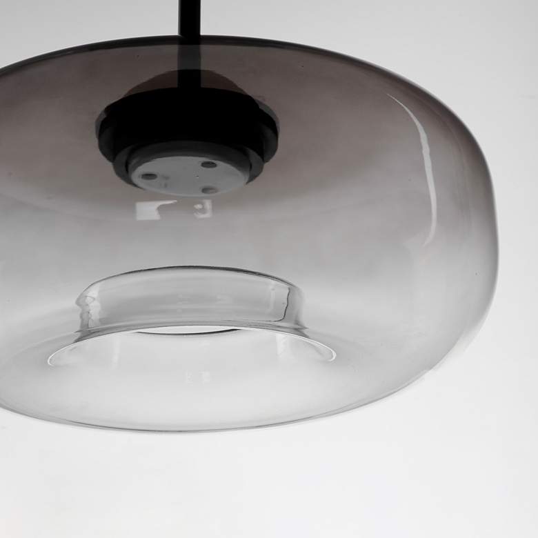 Image 2 ET2 Bombona 16"W Black LED Pendant Light with Smoke Glass more views