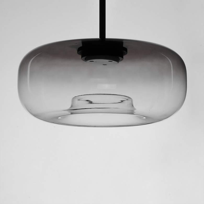 Image 3 ET2 Bombona 16"W Black LED Pendant Light with Smoke Glass more views