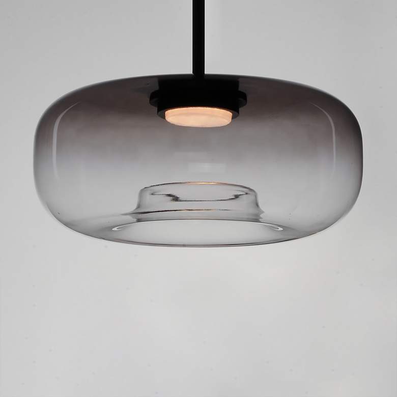 Image 4 ET2 Bombona 16"W Black LED Pendant Light with Smoke Glass more views