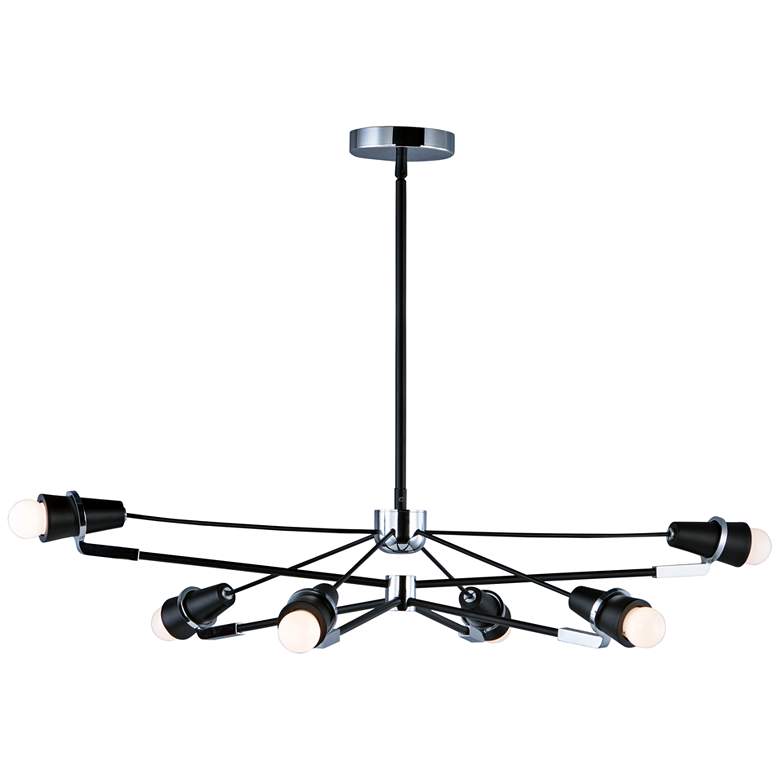Image 1 ET2 Bounce 28 1/2" W Black and Chrome 6-Light LED Pendant Light