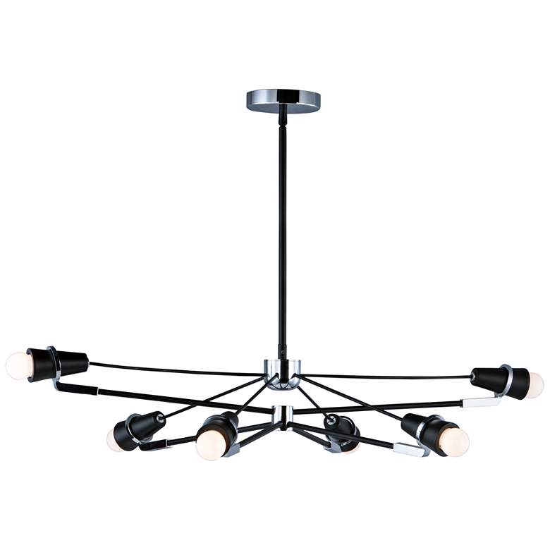 Image 1 ET2 Bounce 28 1/2 inch W Black and Chrome 6-Light LED Pendant Light