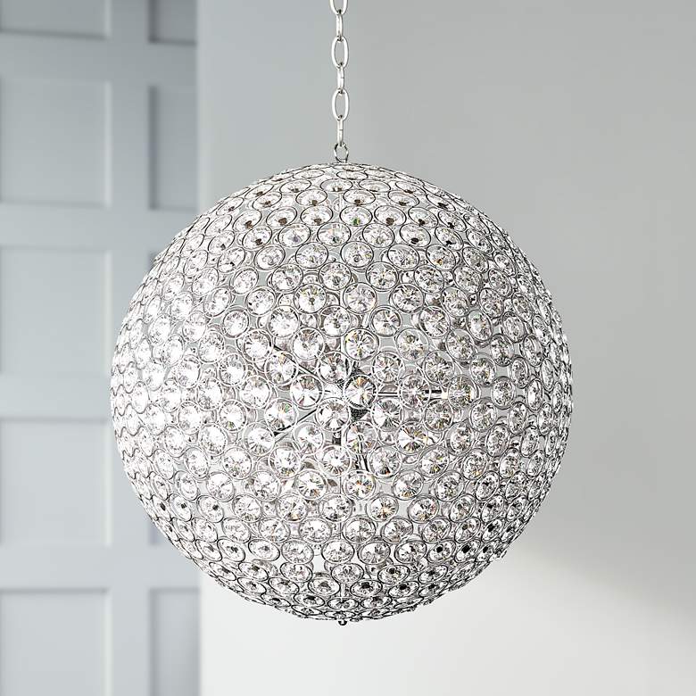 Image 1 ET2 Brilliant 36" Wide 15-Light Round Crystal Pendant Light