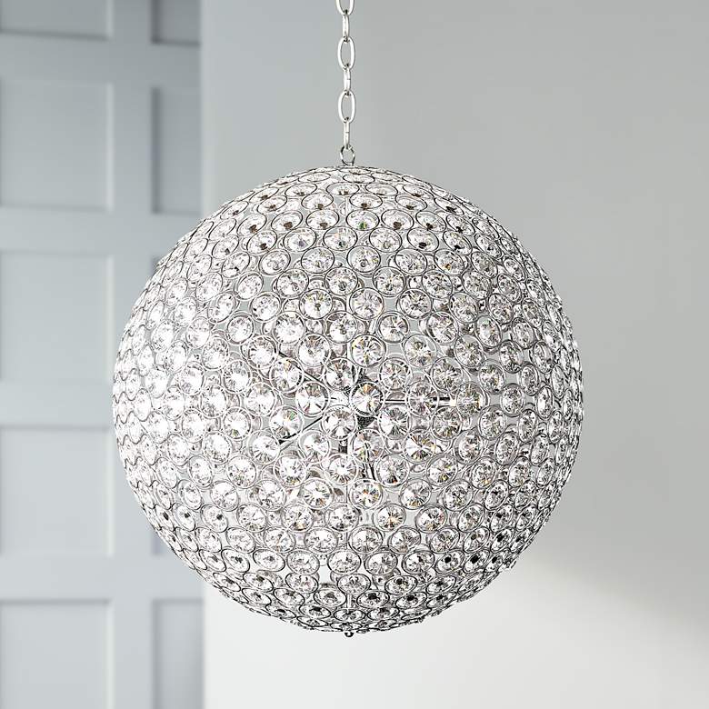 Image 1 ET2 Brilliant 36 inch Wide 15-Light Round Crystal Pendant Light