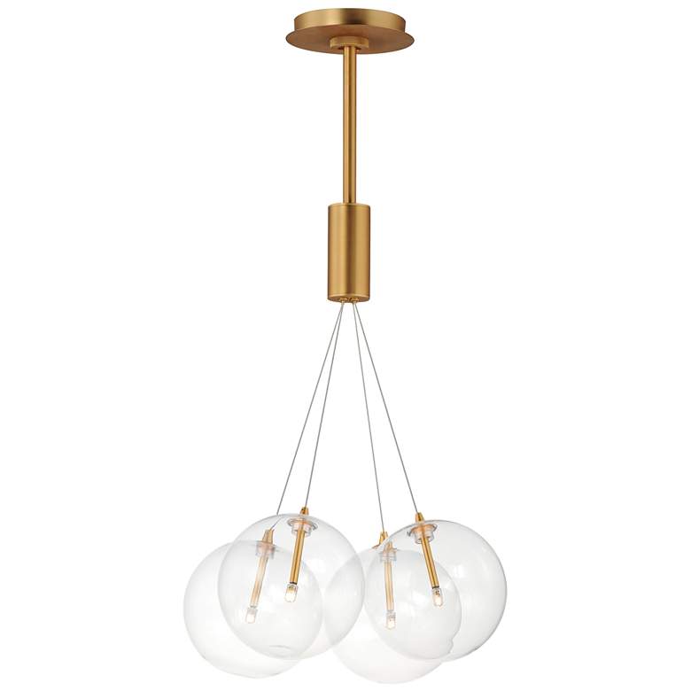 Image 1 ET2 Burst 17" Clear/Gold 4-Light LED Pendant