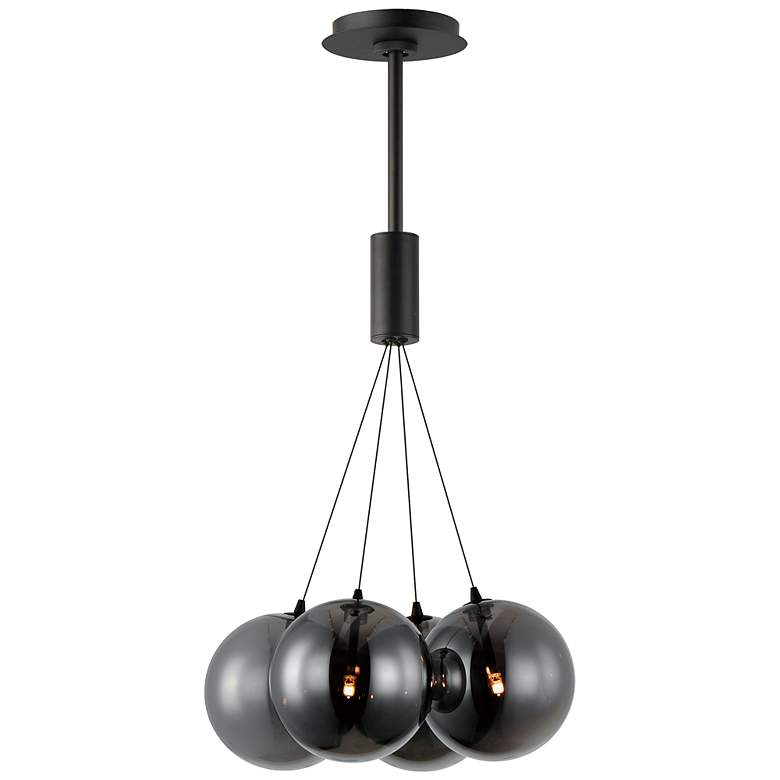 Image 1 ET2 Burst 17" Wide 4-Light Black Smoke Glass Modern LED Pendant