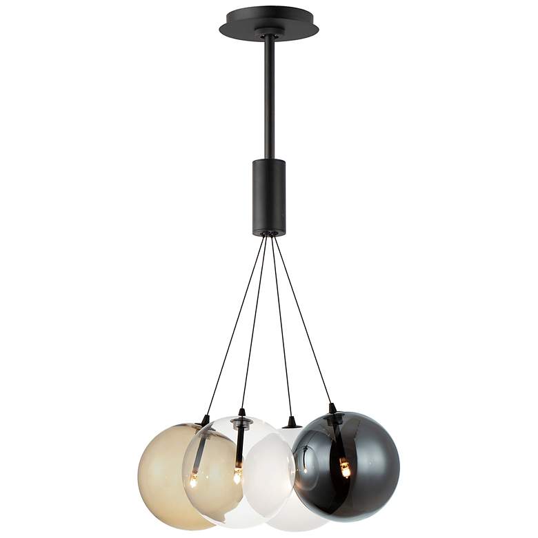 Image 2 ET2 Burst 17" Wide Matte Black 4-Light LED Pendant