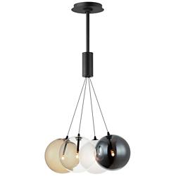 ET2 Burst 17" Wide Matte Black 4-Light LED Pendant