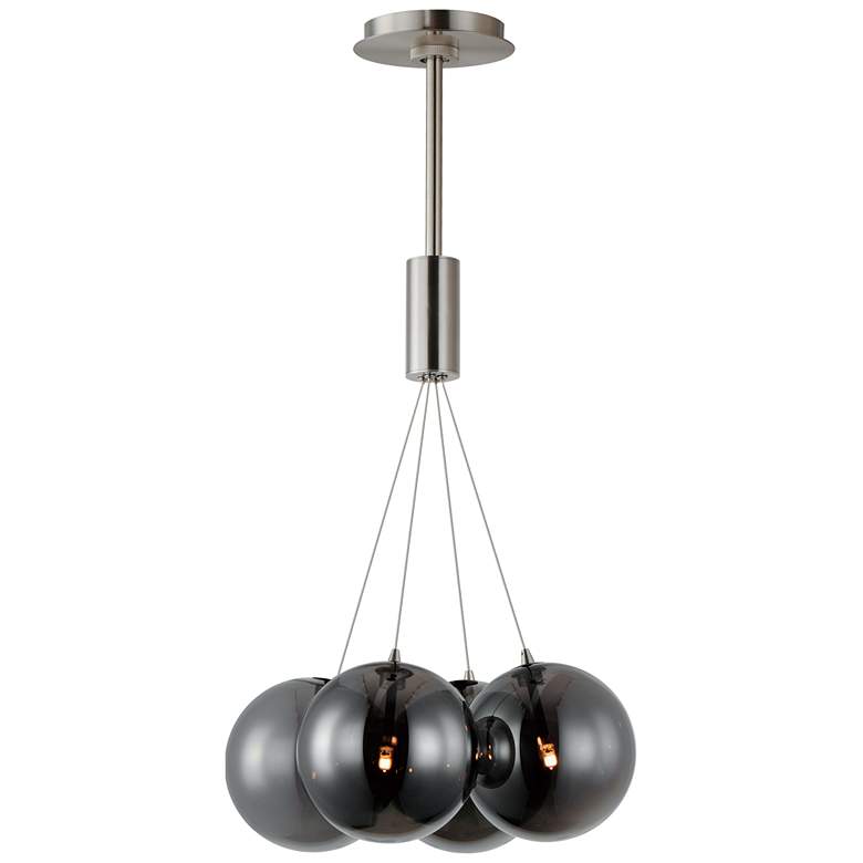 Image 1 ET2 Burst 17" Smoke/Satin Nickel 4-Light LED Pendant