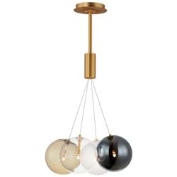 ET2 Burst 17" Wide Mixed/Gold 4-Light LED Pendant