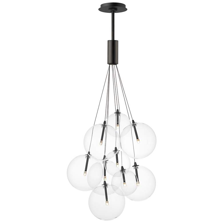 Image 1 ET2 Burst 19 3/4" Clear and Black 9-Light LED Pendant
