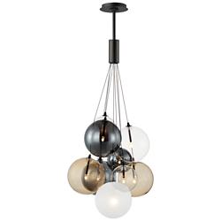 ET2 Burst 19 3/4" Wide Black 9-Light LED Pendant