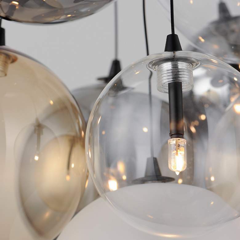 Image 2 ET2 Burst 19 3/4" Wide Black 9-Light LED Pendant more views