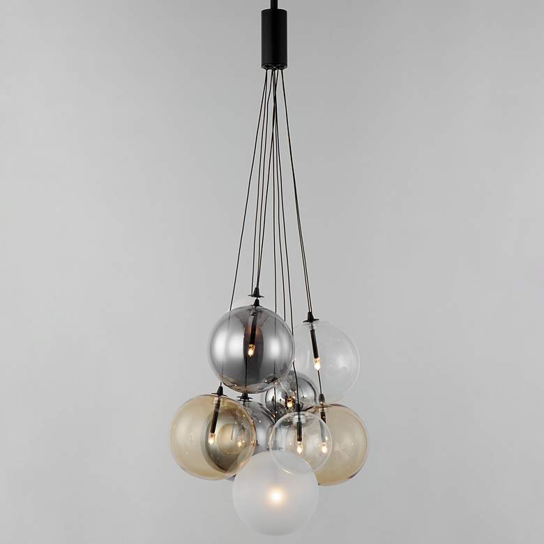 Image 3 ET2 Burst 19 3/4" Wide Black 9-Light LED Pendant more views