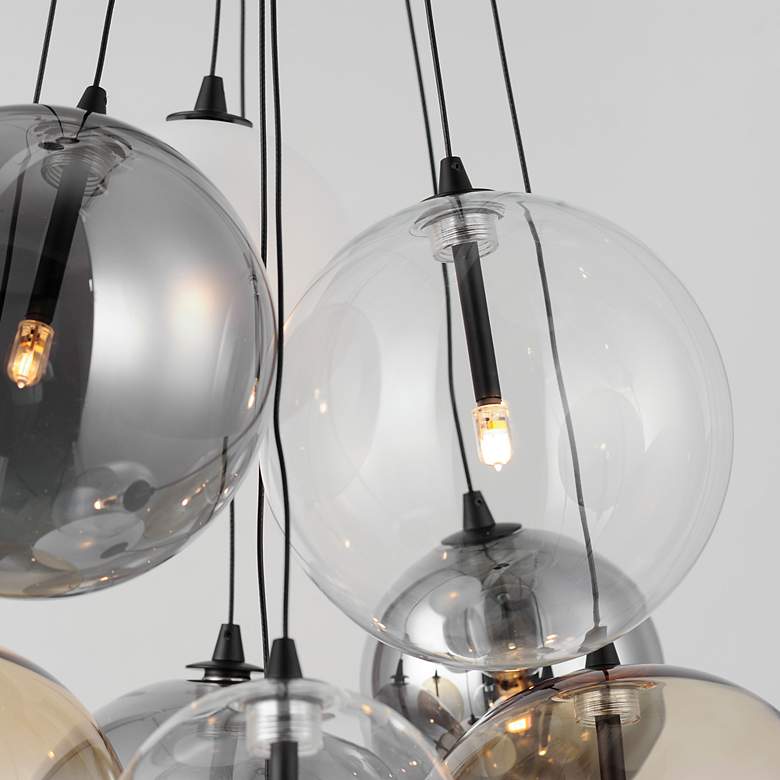 Image 5 ET2 Burst 19 3/4" Wide Black 9-Light LED Pendant more views