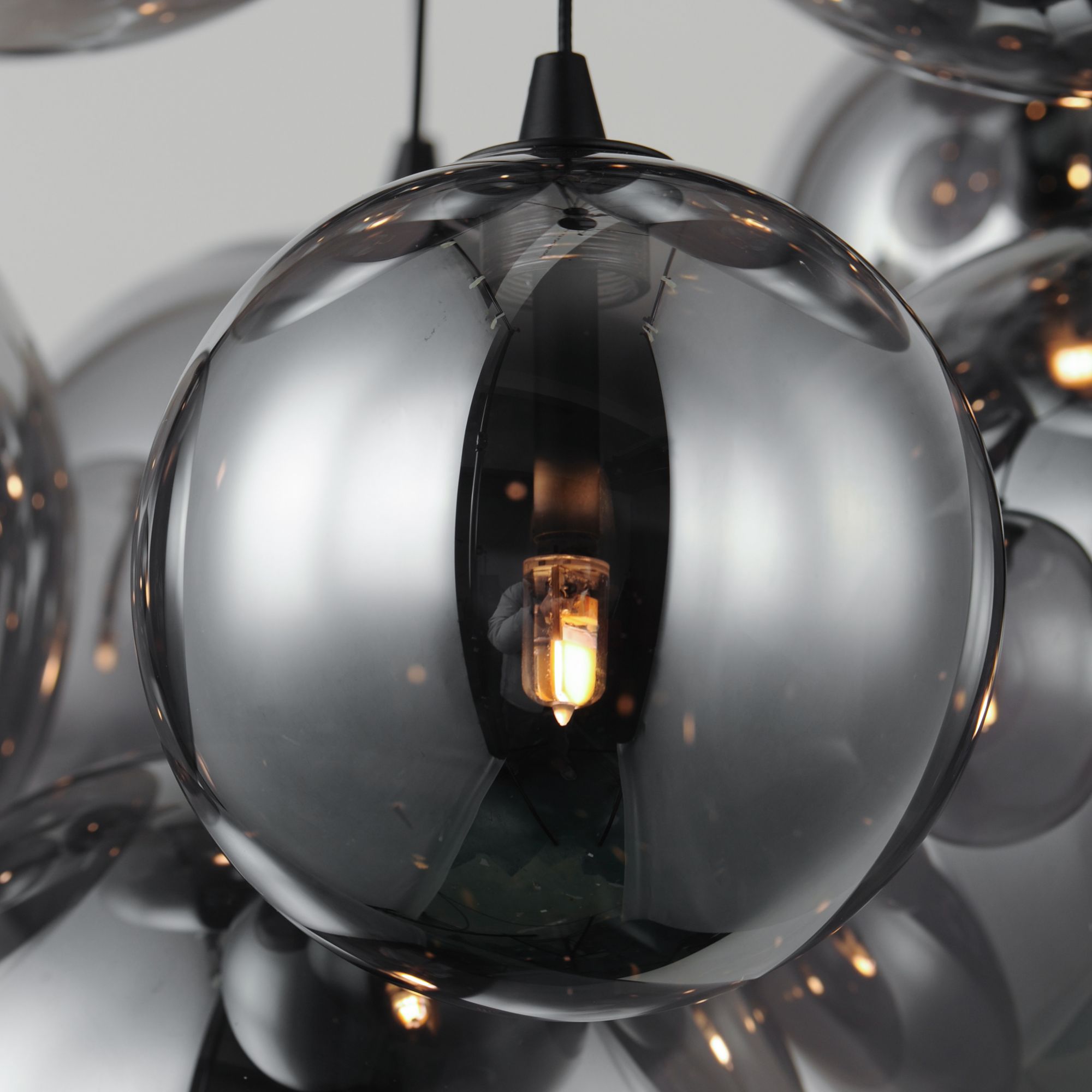 Image 5 ET2 Burst 19 3/4" Wide Matte Black LED Multi-Light Pendant more views