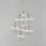 1_ET2 Burst 19 3/4" Wide Satin Nickel 9-Light LED Pendant