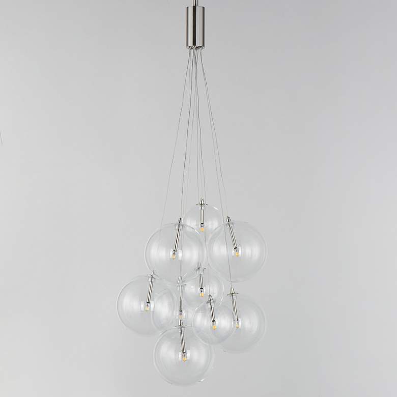 Image 3 ET2 Burst 19 3/4" Wide Satin Nickel 9-Light LED Pendant more views