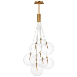 ET2 Burst 19 3/4" Wide Clear/Gold 9-Light LED Pendant