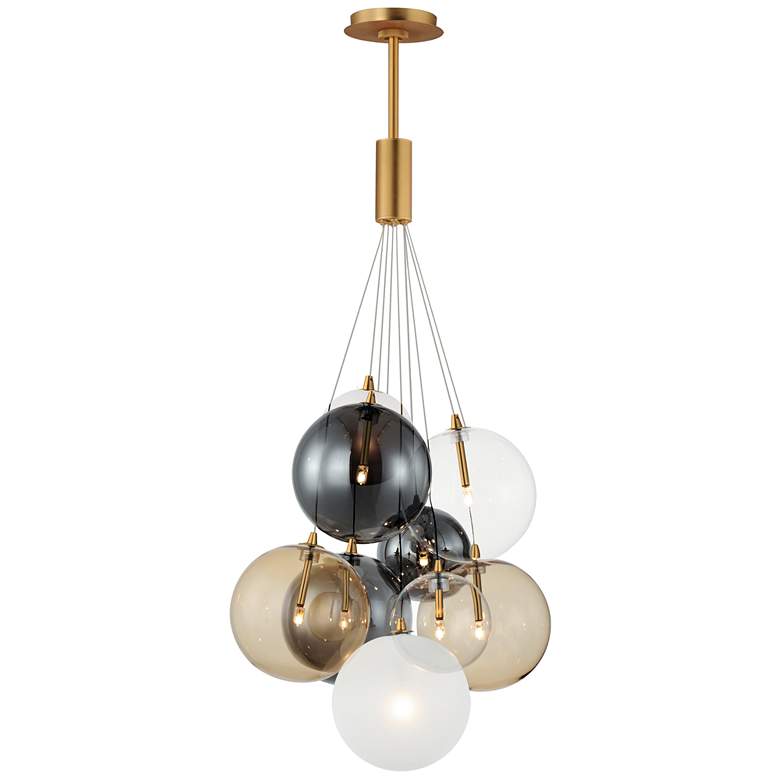 Image 1 ET2 Burst 19 3/4" Wide Mixed/Gold 9-Light LED Pendant
