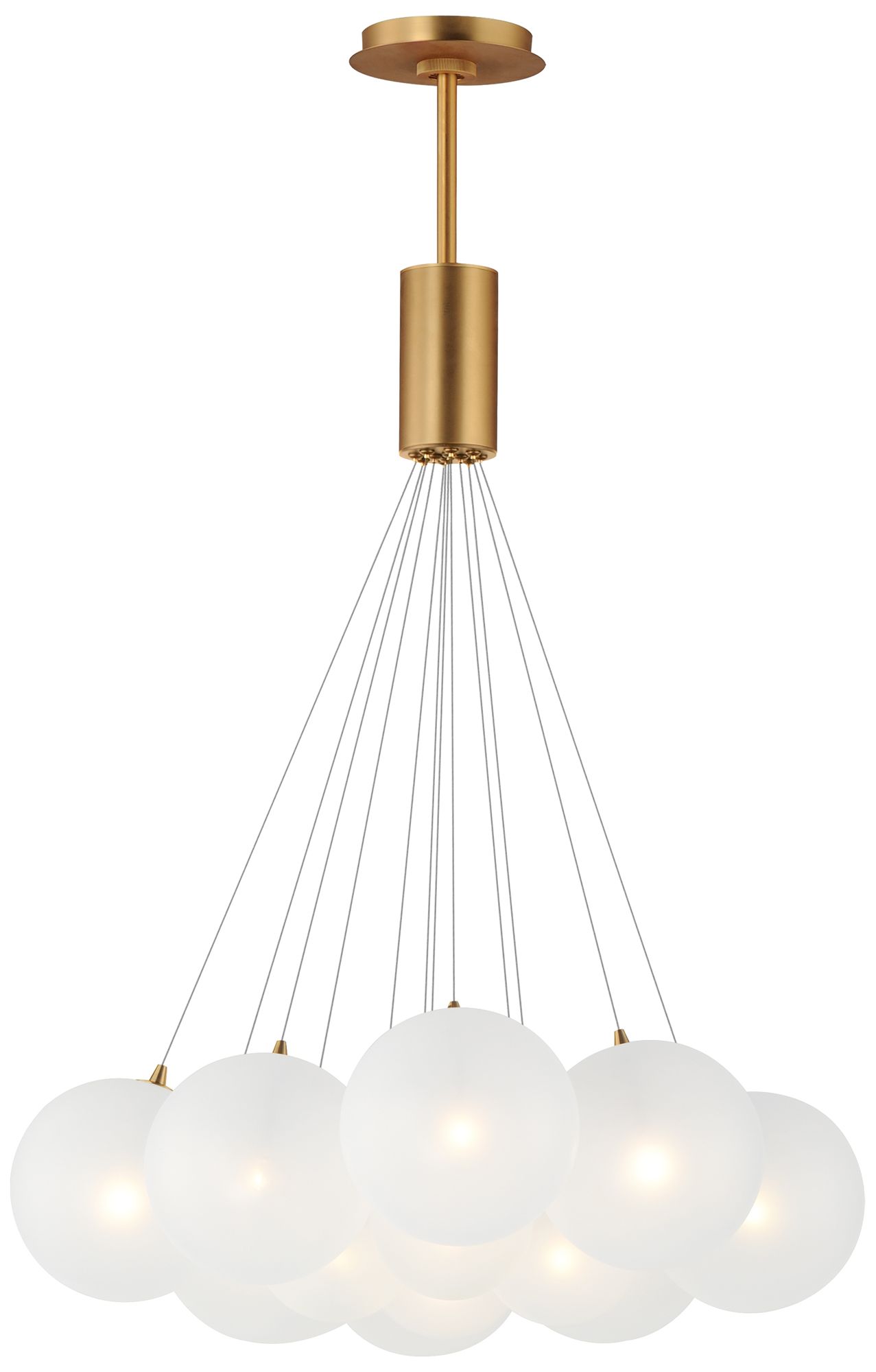ET2 Burst 27" Frost/Gold 12-Light LED Pendant