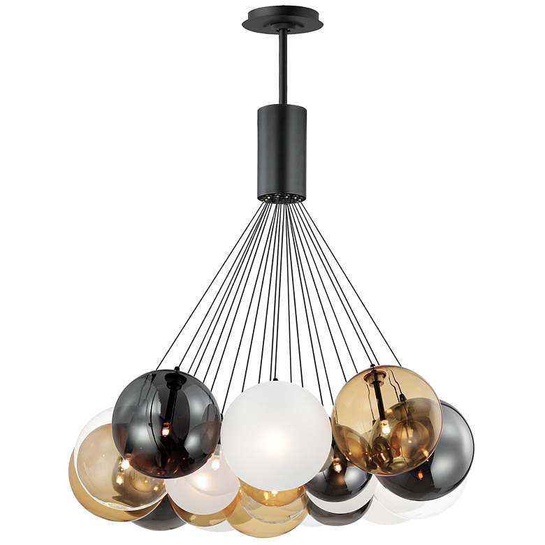 Image 2 ET2 Burst 35 1/4" 20-Light  Smoke Gold White Glass Modern LED Pendant