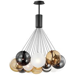 ET2 Burst 35 1/4" 20-Light  Smoke Gold White Glass Modern LED Pendant