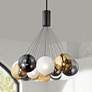 1_ET2 Burst 35 1/4" 20-Light  Smoke Gold White Glass Modern LED Pendant