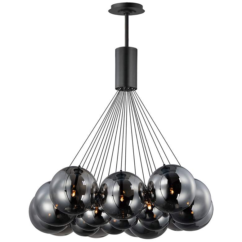 Image 1 ET2 Burst 35 1/4" Wide Black Globe 20-Light LED Pendant