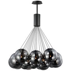 ET2 Burst 35 1/4" Wide Black Globe 20-Light LED Pendant
