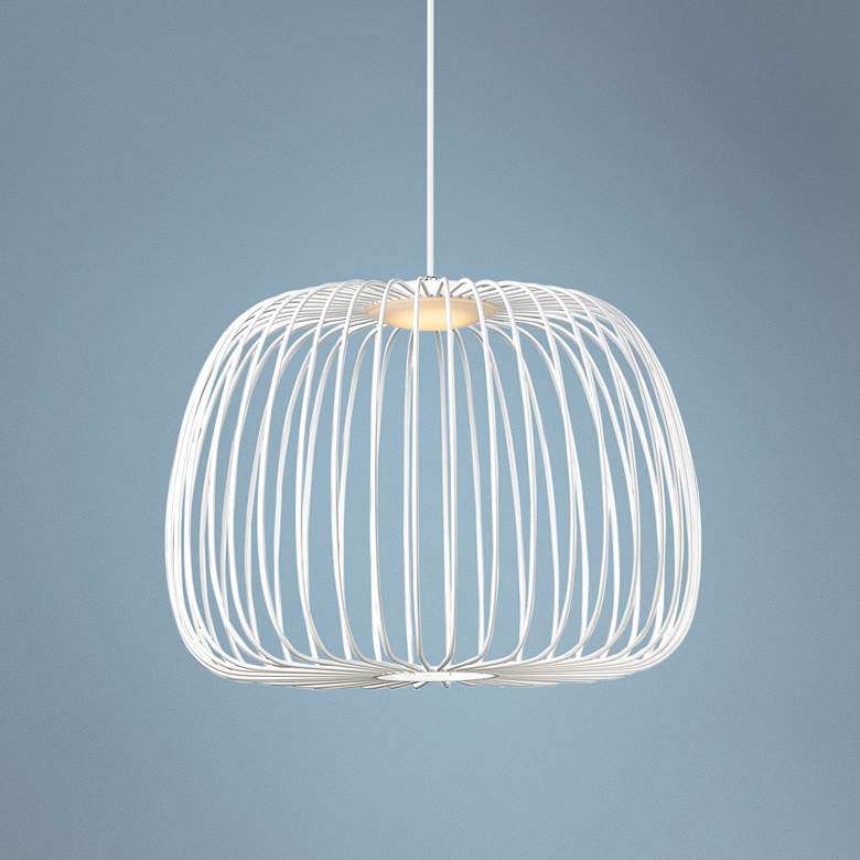 Image 1 ET2 Cage 19 3/4" Wide White LED Pendant Light