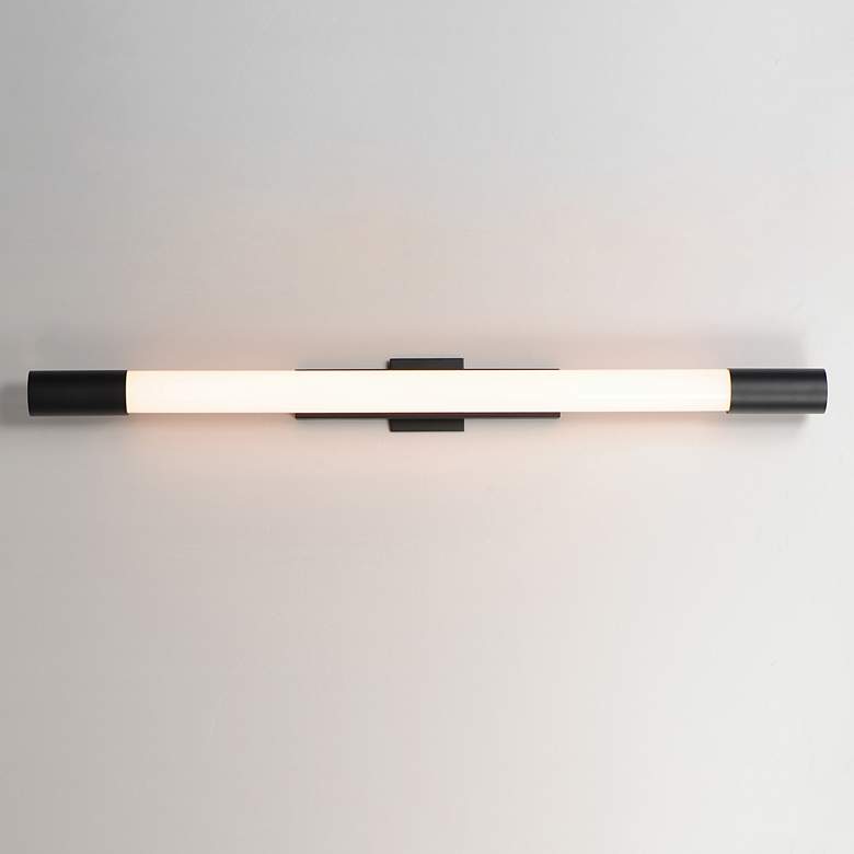Image 3 ET2 Canello 48" Black LED Outdoor Wall Sconce more views