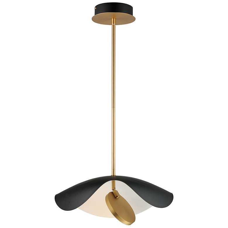 Image 1 ET2 Carmen 16 1/2" Wide Black and Gold LED Pendant Light