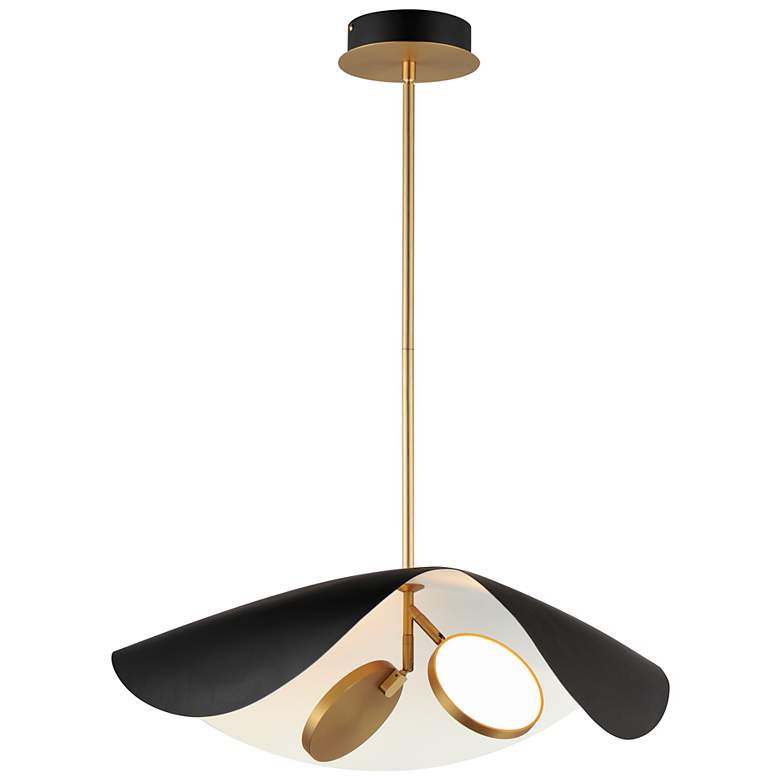 Image 3 ET2 Carmen 24" Wide Black and Gold 2-Light LED Pendant Light