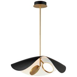ET2 Carmen 24" Wide Black and Gold 2-Light LED Pendant Light