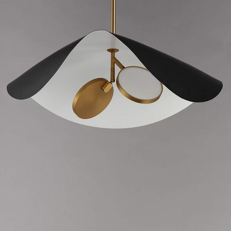 Image 5 ET2 Carmen 24" Wide Black and Gold 2-Light LED Pendant Light more views