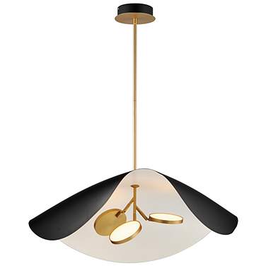 ET2 Carmen 32" Wide Black and Gold 3-Light LED Pendant