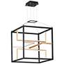ET2 Chamber 18 1/4" Black and Gold 4-Light LED Modern Cube Pendant